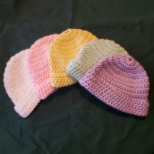 Handmade Baby Girl Hats 0-3 Months